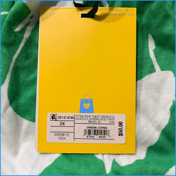 2X - Womens Halter Ginkgo Green Jumpsuit - DVF TGT - Green White - Picture 4 of 6